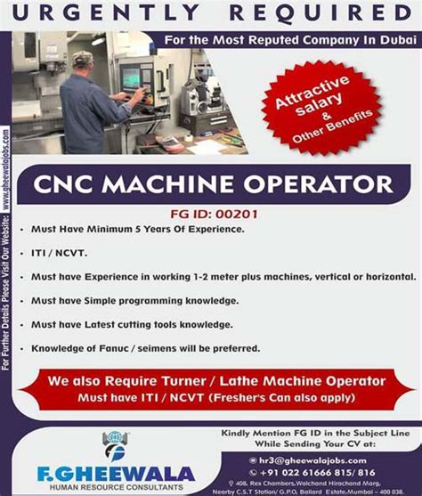 cnc machine operator job vacancy in furniture company in uae|CNC Operator Jobs in UAE .